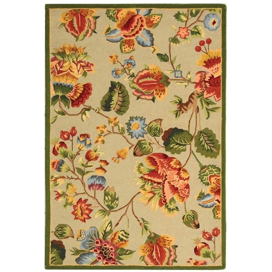 SAFAVIEH Chelsea Collection HK331C Hand-hooked Sage Rug - 3' 9 X 5' 9