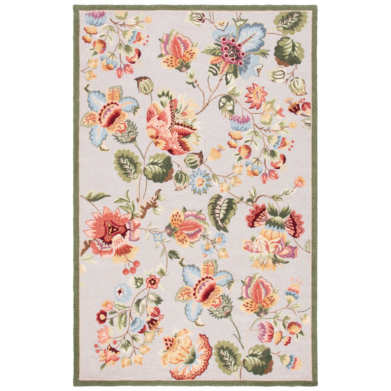 SAFAVIEH Chelsea Collection HK331C Hand-hooked Sage Rug - 5' 3 X 8' 3