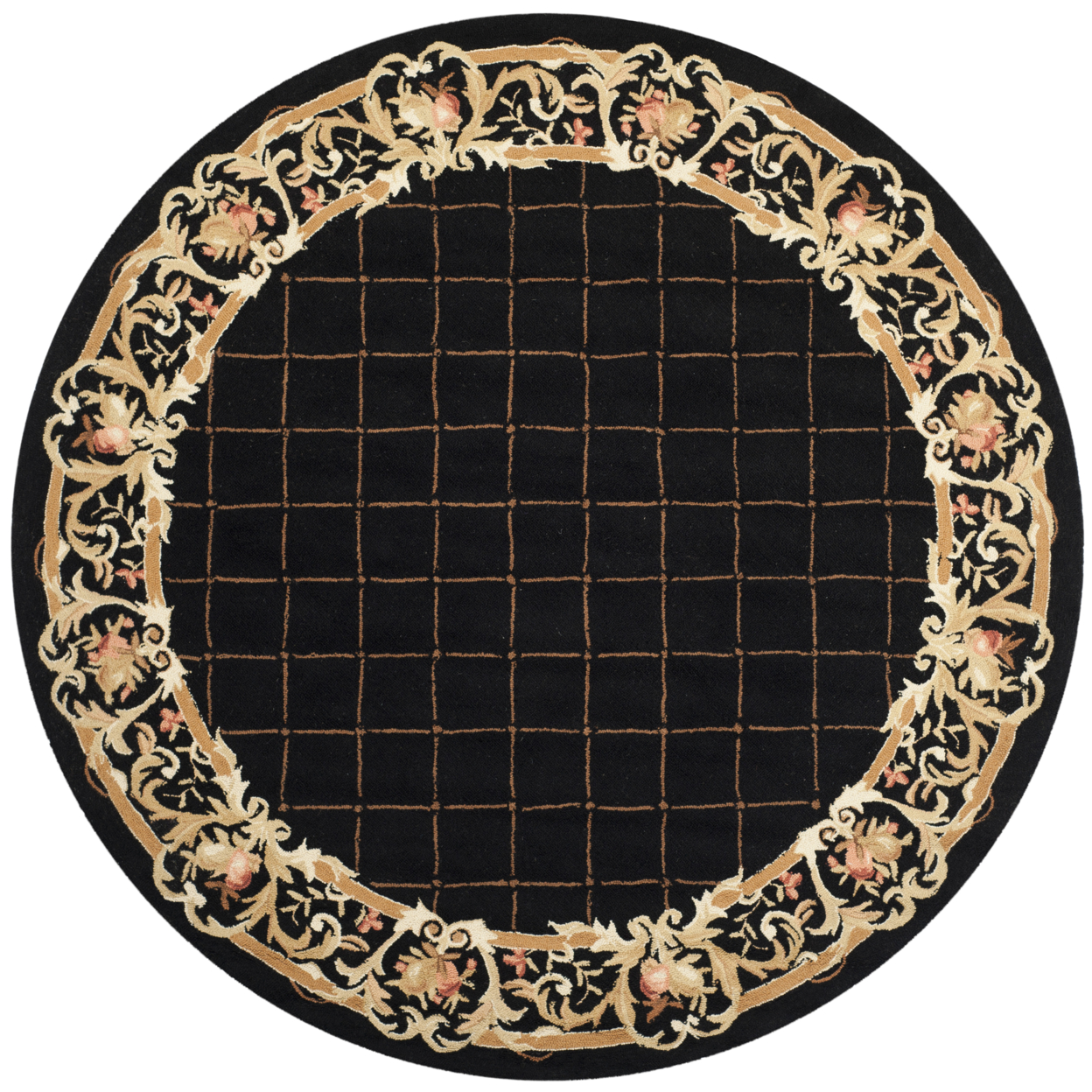 SAFAVIEH Chelsea Collection HK333B Hand-hooked Black Rug - 8' Round