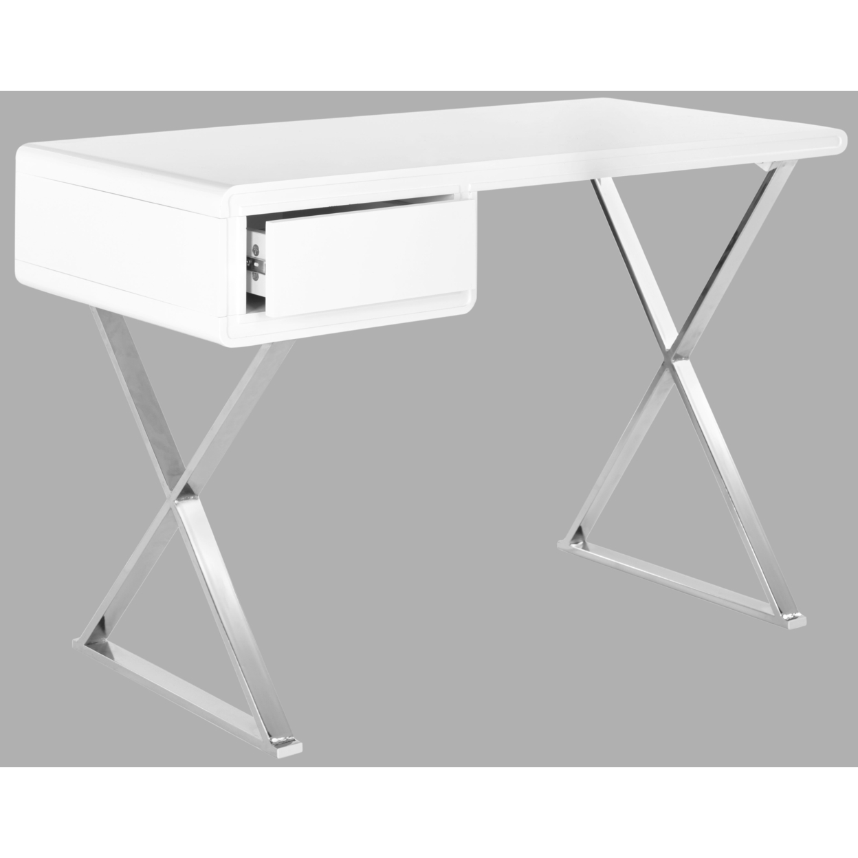 SAFAVIEH Hanover Desk White / Chrome