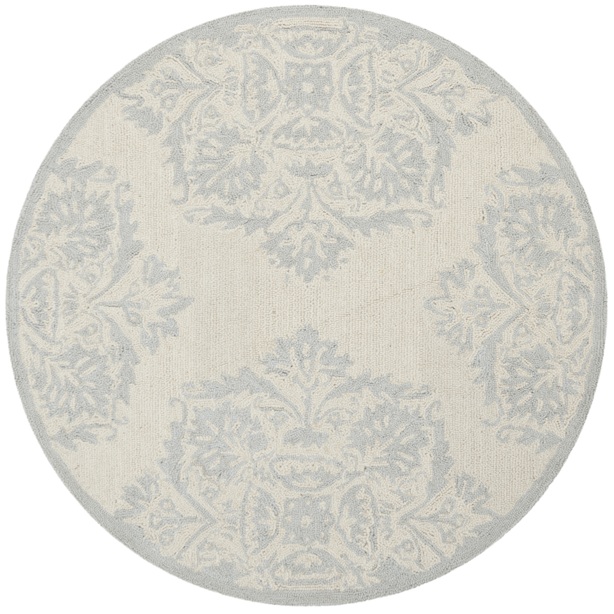 SAFAVIEH Chelsea HK359A Hand-hooked Ivory / Blue Rug - 3' Round