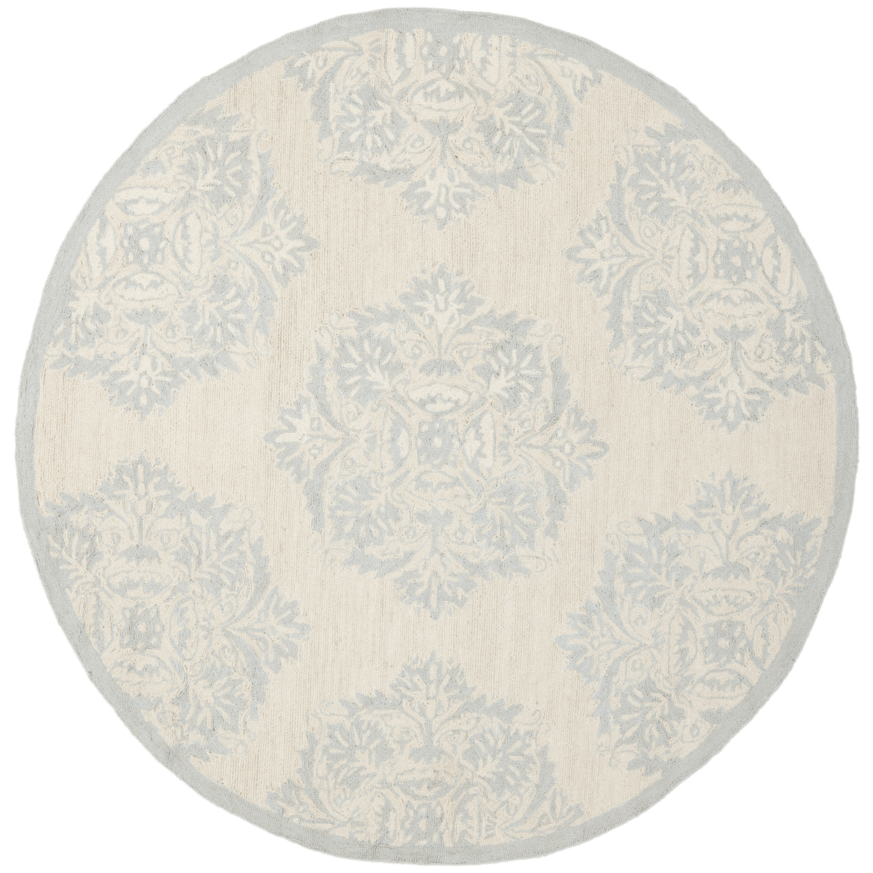 SAFAVIEH Chelsea HK359A Hand-hooked Ivory / Blue Rug - 5' 6 Round