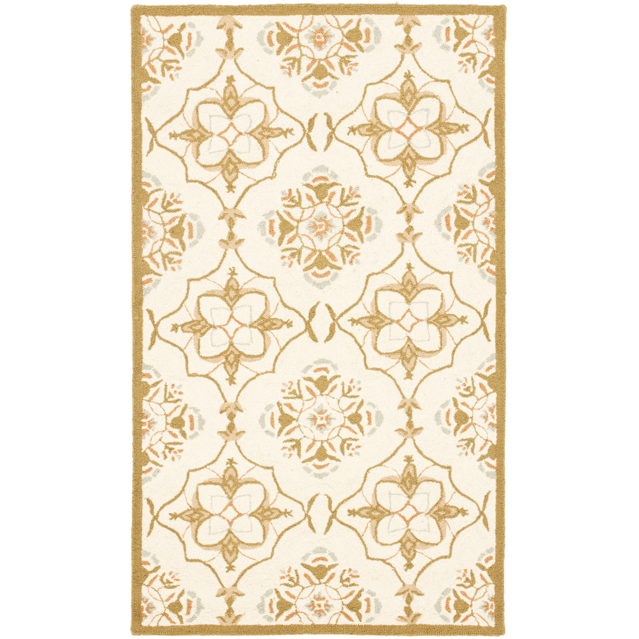 SAFAVIEH Chelsea HK376A Hand-hooked Ivory / Green Rug - 2' 9 X 4' 9