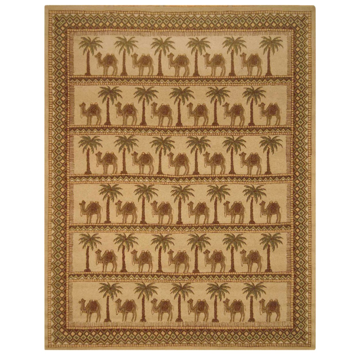 SAFAVIEH Chelsea HK42A Hand-hooked Camel / Ivory Rug - 5' 3 X 8' 3