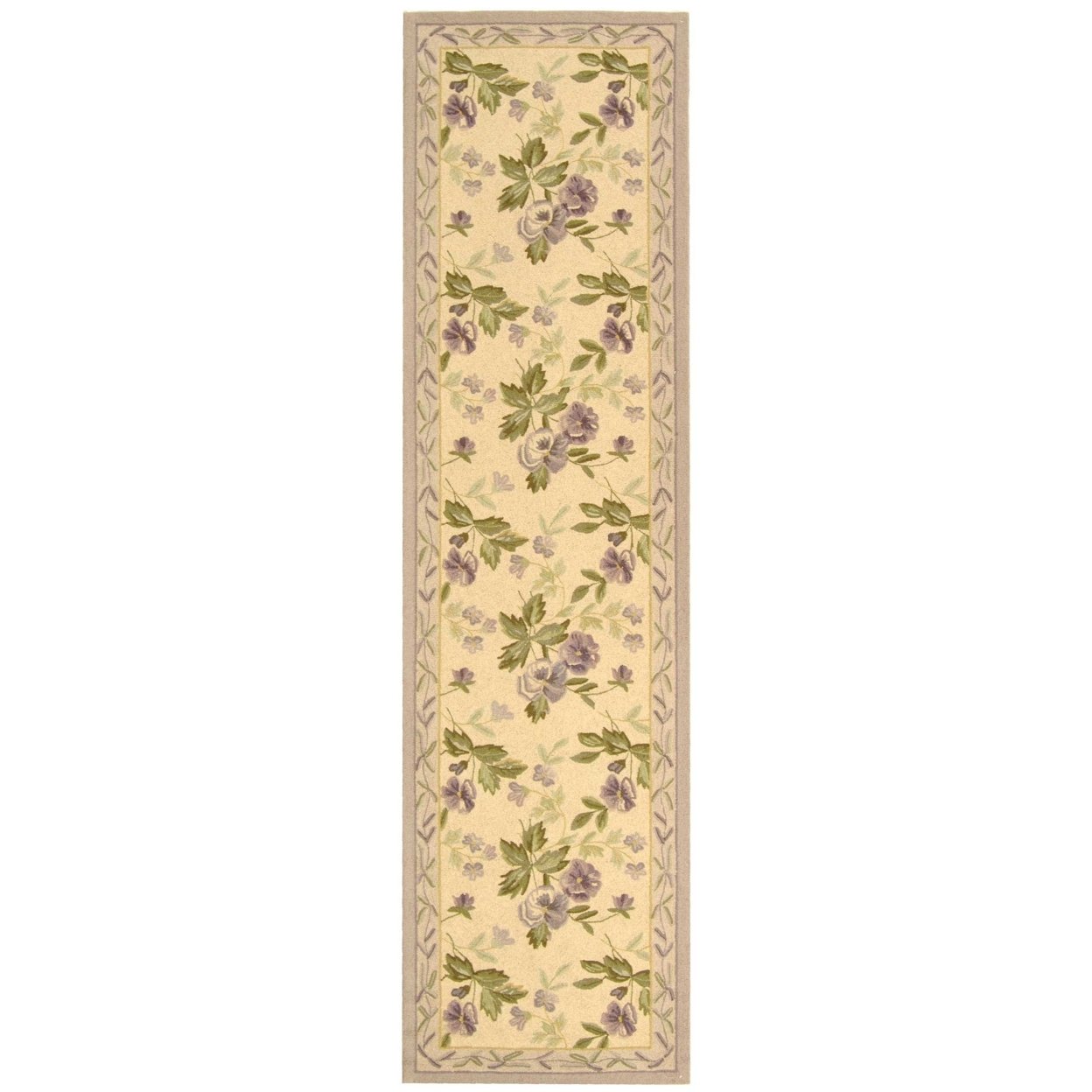SAFAVIEH Chelsea Collection HK54A Hand-hooked Ivory Rug - 2' 6 X 12'