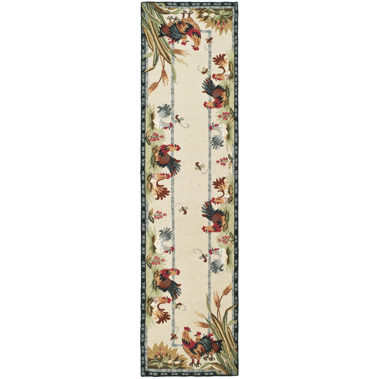 SAFAVIEH Chelsea Collection HK56A Hand-hooked Ivory Rug - 2' 6 X 10'