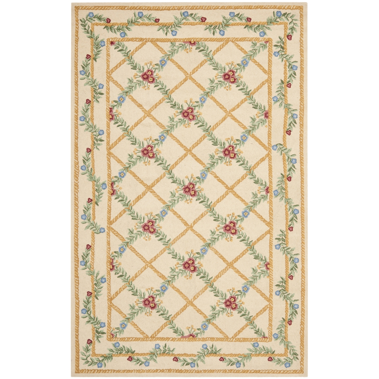 SAFAVIEH Chelsea Collection HK62A Hand-hooked Ivory Rug - 3' 9 X 5' 9