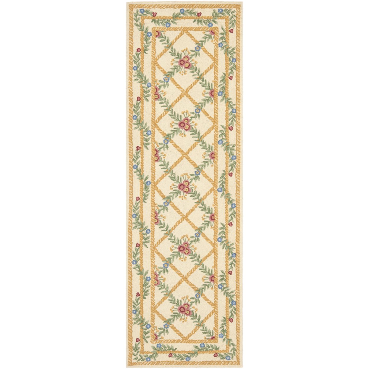 SAFAVIEH Chelsea Collection HK62A Hand-hooked Ivory Rug - 2' 6 X 12'