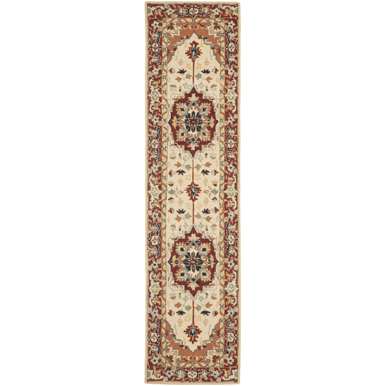 SAFAVIEH Chelsea HK709A Hand-hooked Red / Ivory Rug - 1' 8 X 2' 6