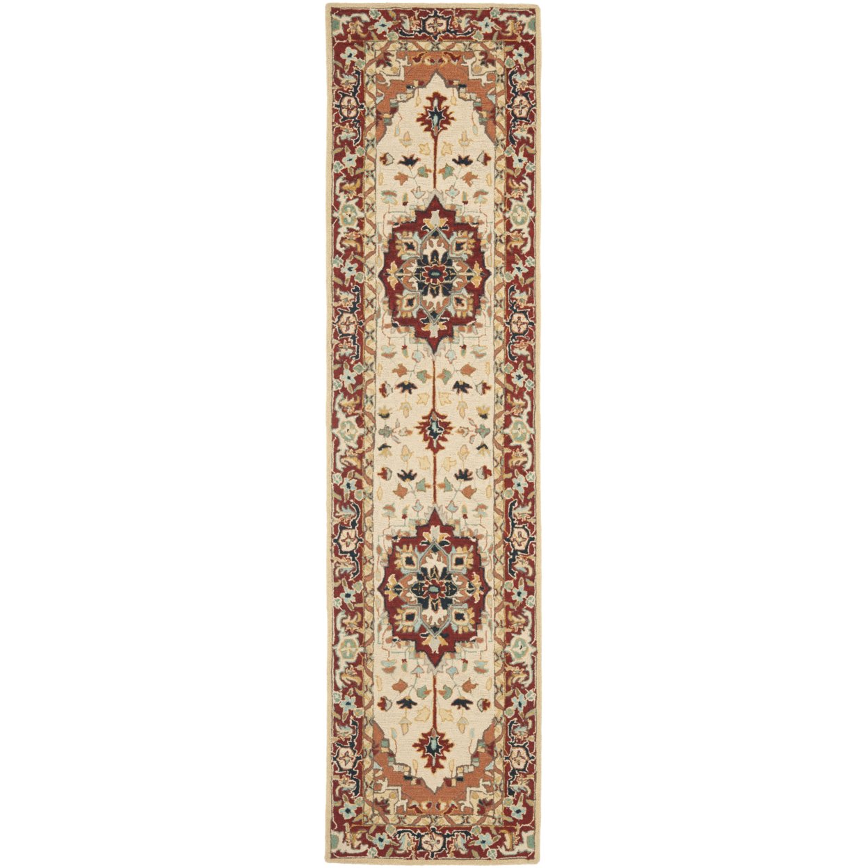 SAFAVIEH Chelsea HK709A Hand-hooked Red / Ivory Rug - 6' X 9'