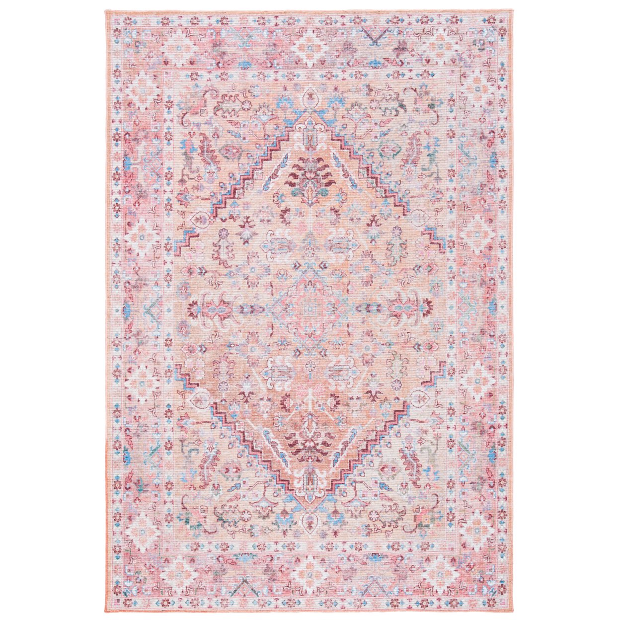 SAFAVIEH Serapi Collection SEP515B Beige / Pink Rug - 6'-7 X 9'