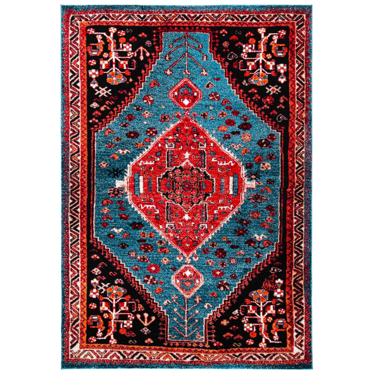 SAFAVIEH Vintage Hamadan VTH201K Turquoise /Red Rug - 5' 3 X 7' 6