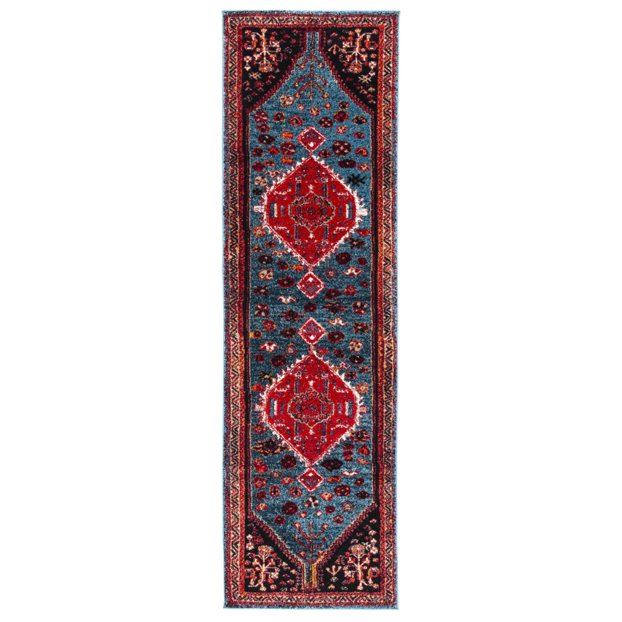 SAFAVIEH Vintage Hamadan VTH201K Turquoise /Red Rug - 2' 3 X 8'