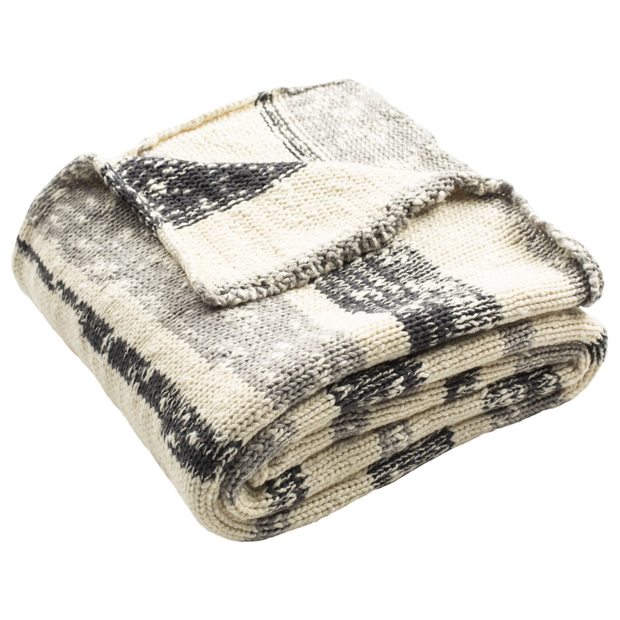 SAFAVIEH Imani Knit Throw Blanket Grey / Natural