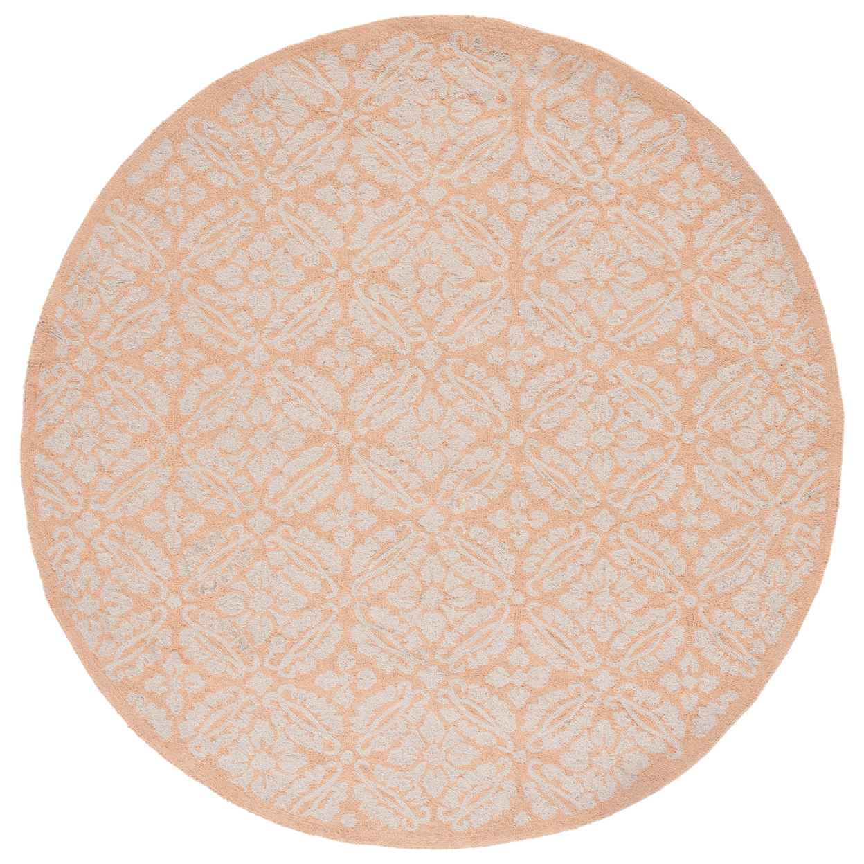 SAFAVIEH Chelsea Collection HK723C Hand-hooked Blush Rug - 5' 6 Round