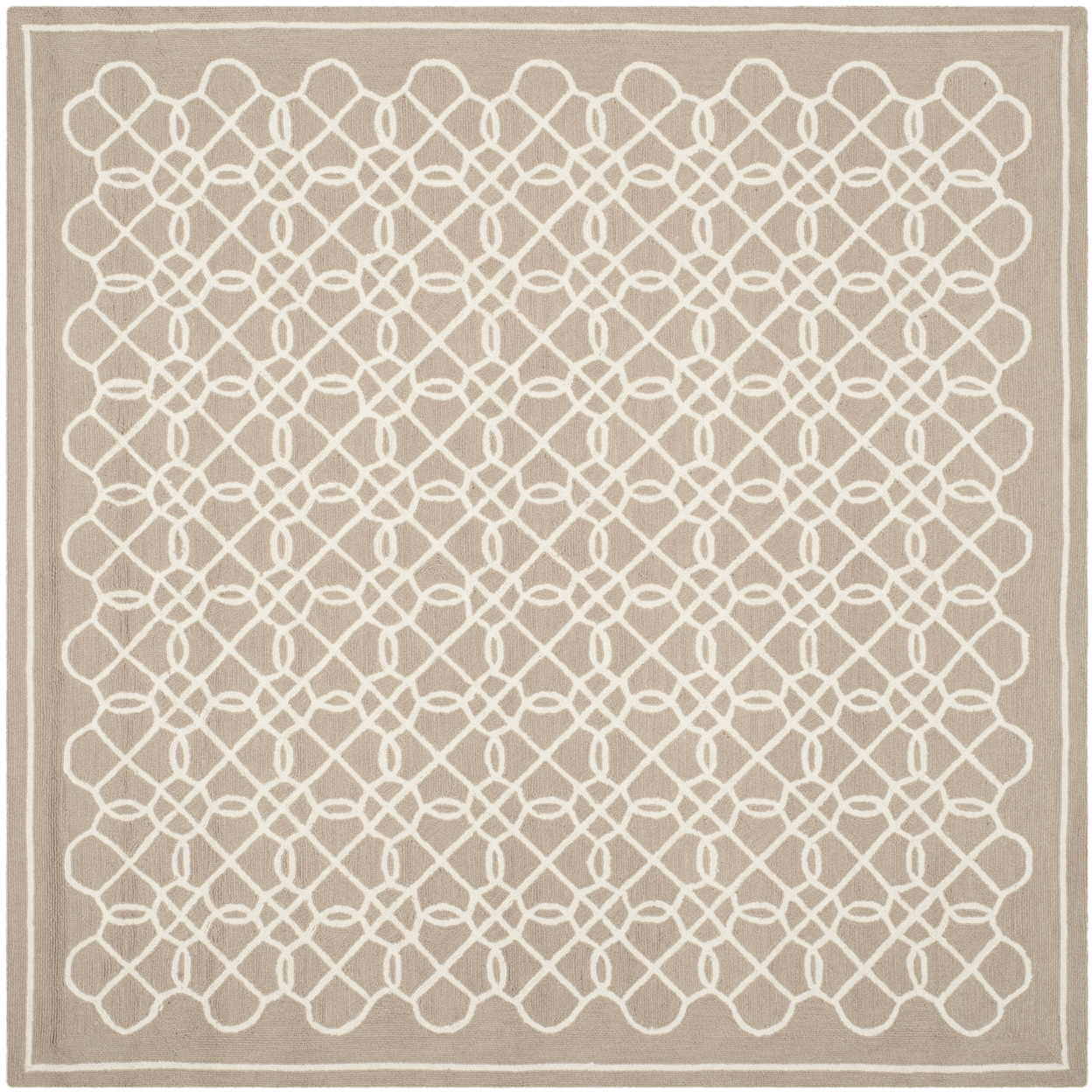 SAFAVIEH Chelsea HK739A Hand-hooked Tan / Ivory Rug - 6' Square