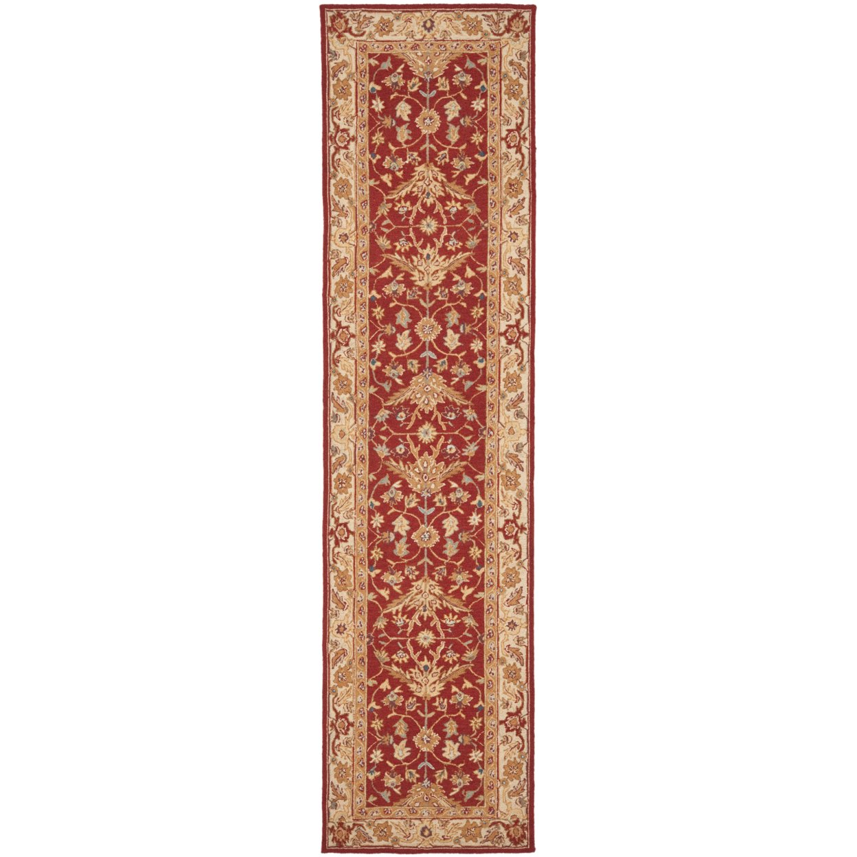 SAFAVIEH Chelsea HK751A Hand-hooked Red / Ivory Rug - 2' 6 X 10'