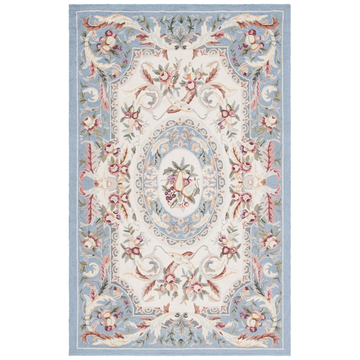 SAFAVIEH Chelsea Collection HK80B Hand-hooked Blue Rug - 3' 9 X 5' 9