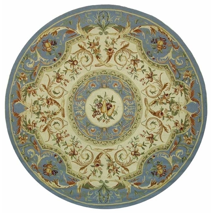 SAFAVIEH Chelsea Collection HK80B Hand-hooked Blue Rug - 8' Round