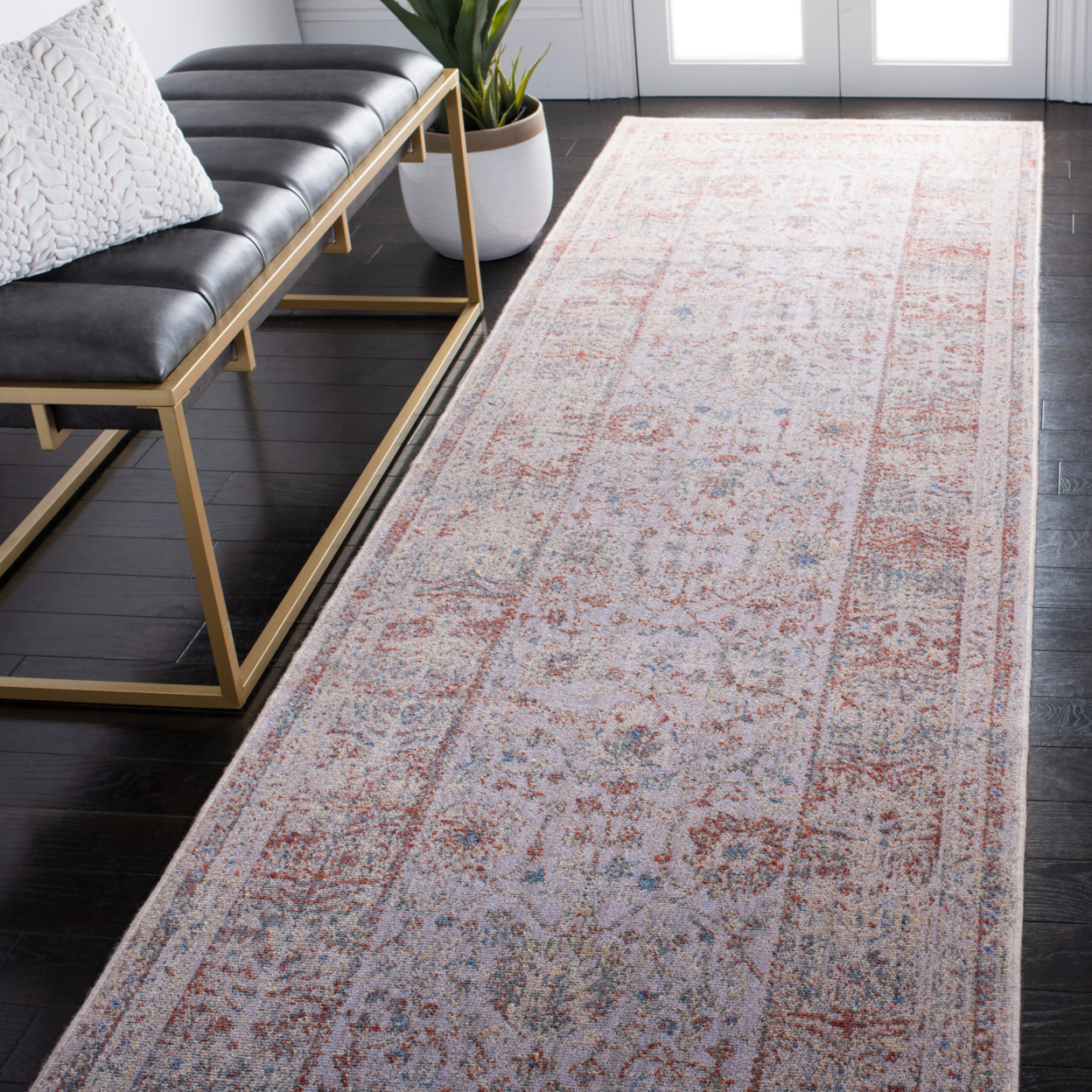 SAFAVIEH Hellenic Collection HLC416A Ivory / Rust Rug - 3' X 13'