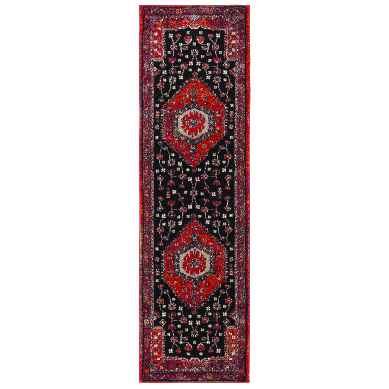 SAFAVIEH VTH204Q Vintage Hamadan Red / Black - 6' 7 Round