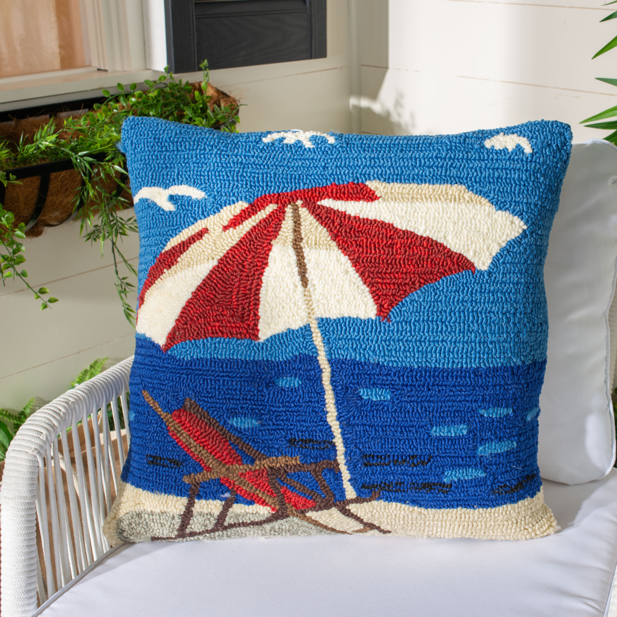 SAFAVIEH Beach Lounge Pillow Set Of 2 Marine Red