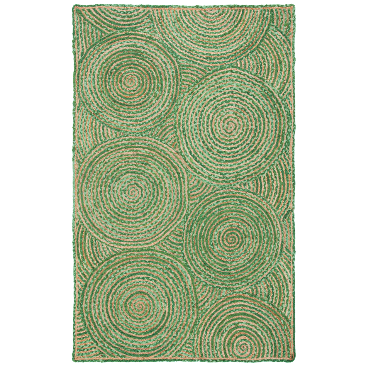 SAFAVIEH Cape Cod CAP203Y Handwoven Green / Natural Rug - 4' X 6' Oval
