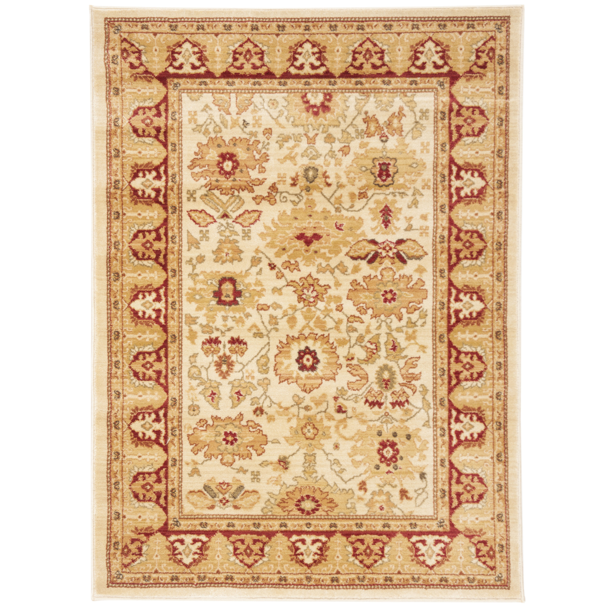 SAFAVIEH Heirloom Collection HLM1741-1140 Creme / Red Rug - 4' X 5' 7