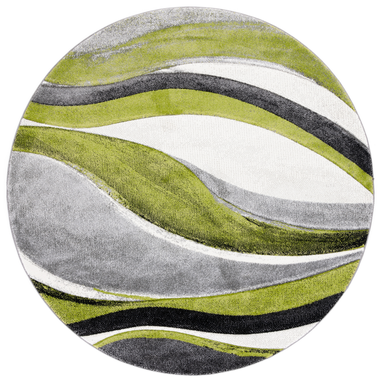 SAFAVIEH Hollywood Collection HLW766Y Grey / Green Rug - 6' 7 Round