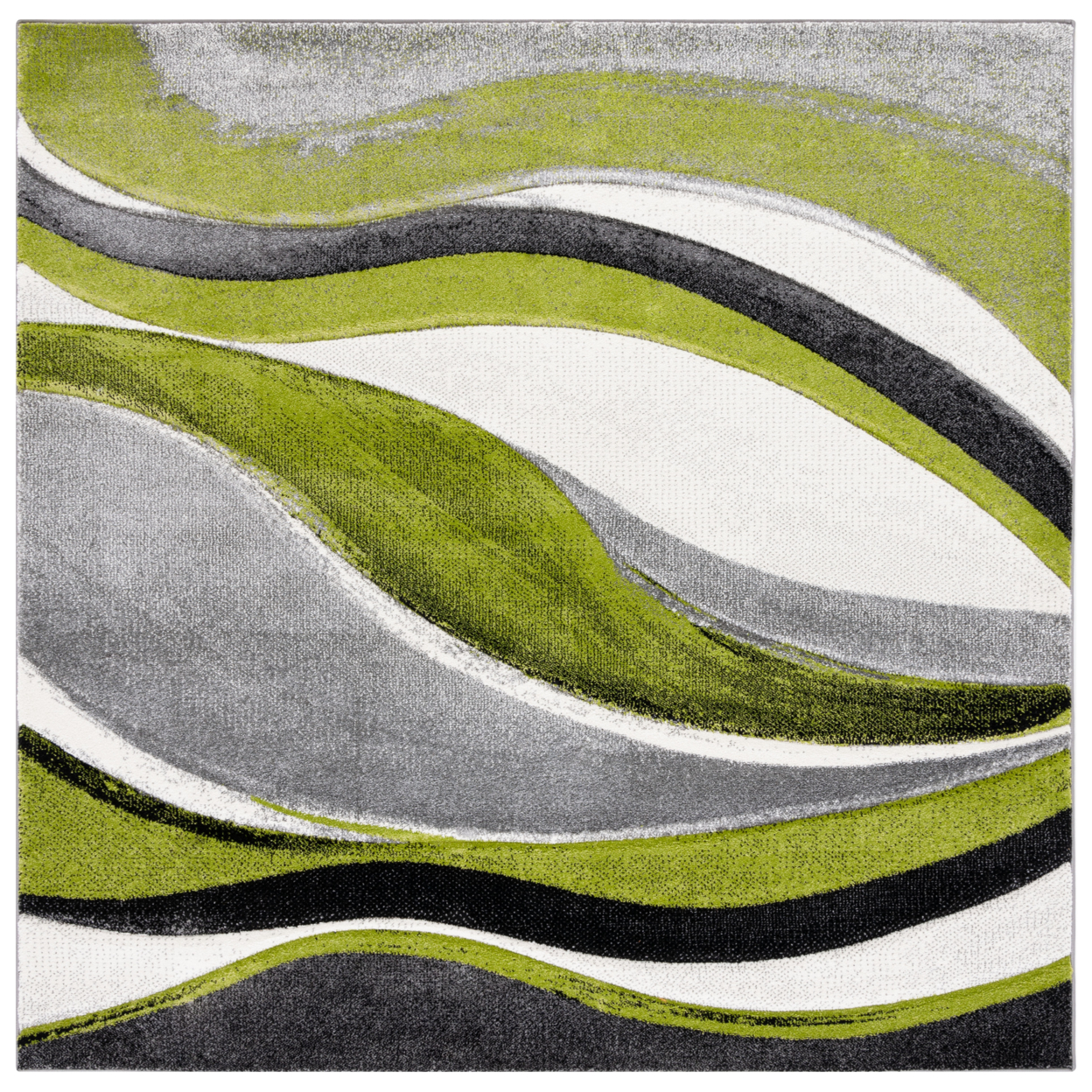 SAFAVIEH Hollywood Collection HLW766Y Grey / Green Rug - 6' 7 Square
