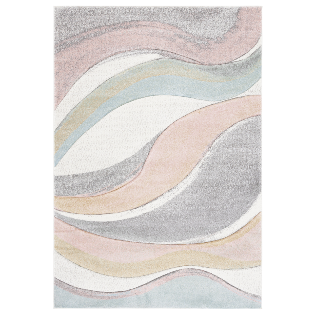 SAFAVIEH Hollywood Collection HLW766U Grey / Pink Rug - 6' 7 Square