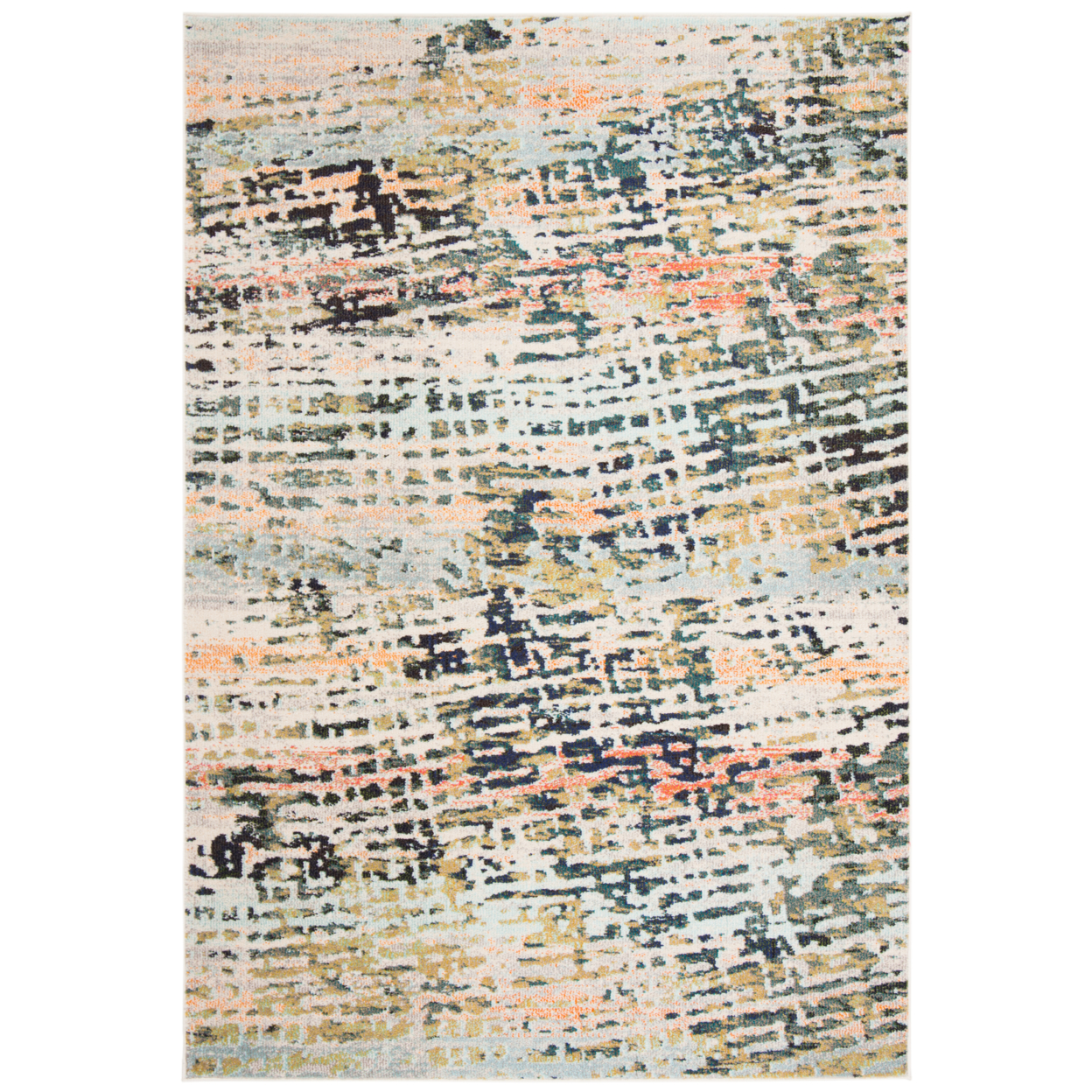 SAFAVIEH Madison Collection MAD454A Beige / Navy Rug - 2' 2 X 4'