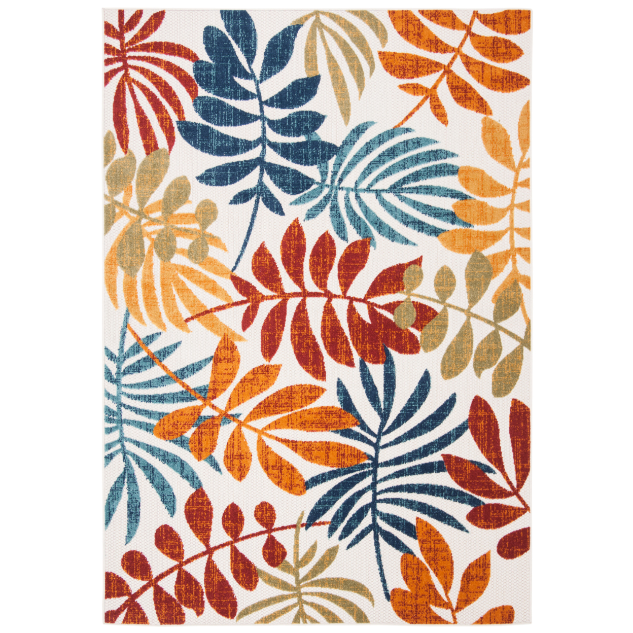 SAFAVIEH Outdoor CBN814A Cabana Collection Creme / Red Rug - 5' 3 Square