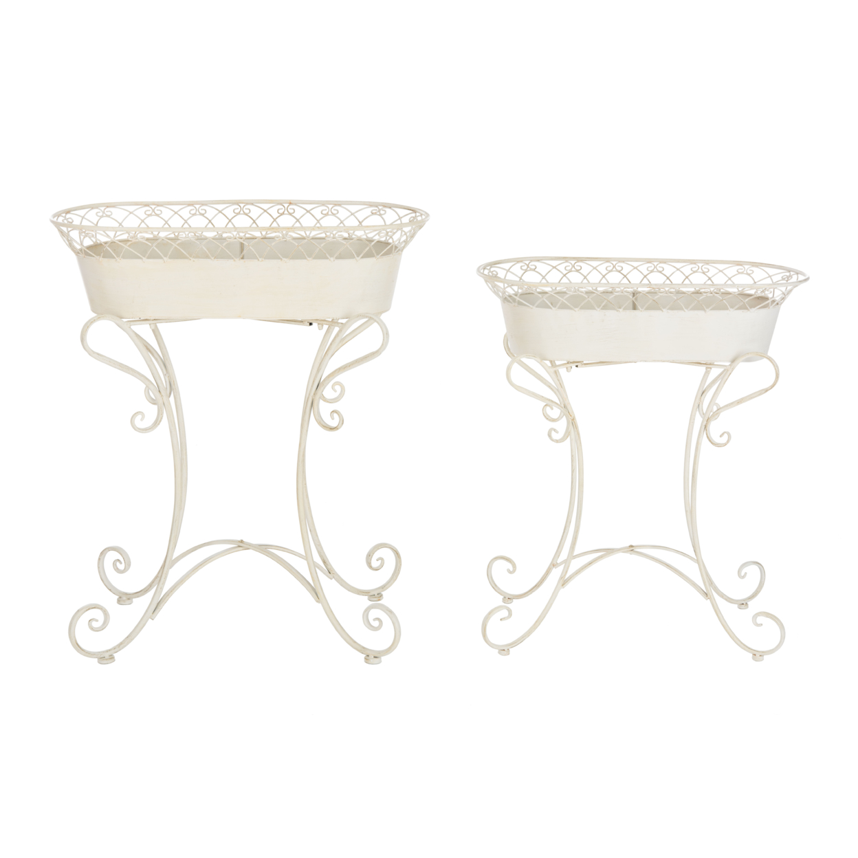 SAFAVIEH Outdoor Collection Hendrick Planters Pearl White