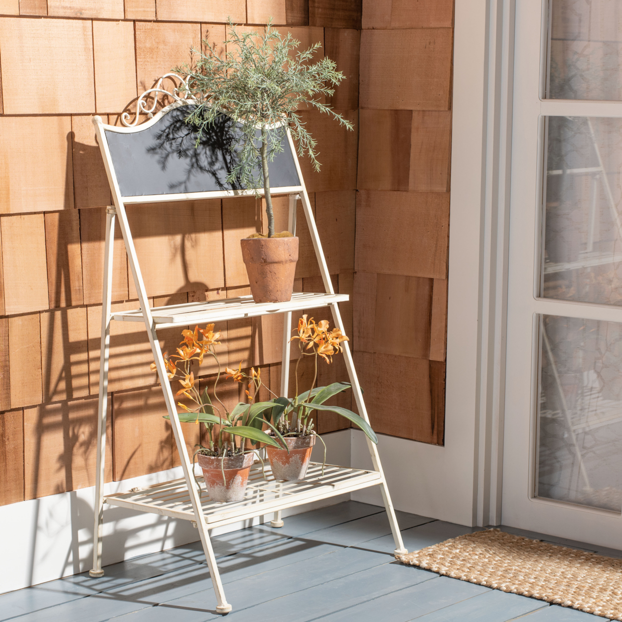 SAFAVIEH Outdoor Collection Natum Plant Stand Pearl White