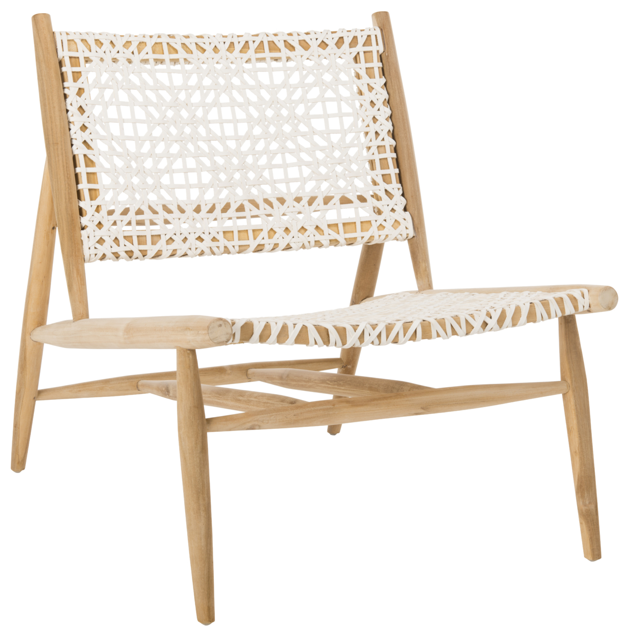 SAFAVIEH Bandelier Accent Chair White / Natural
