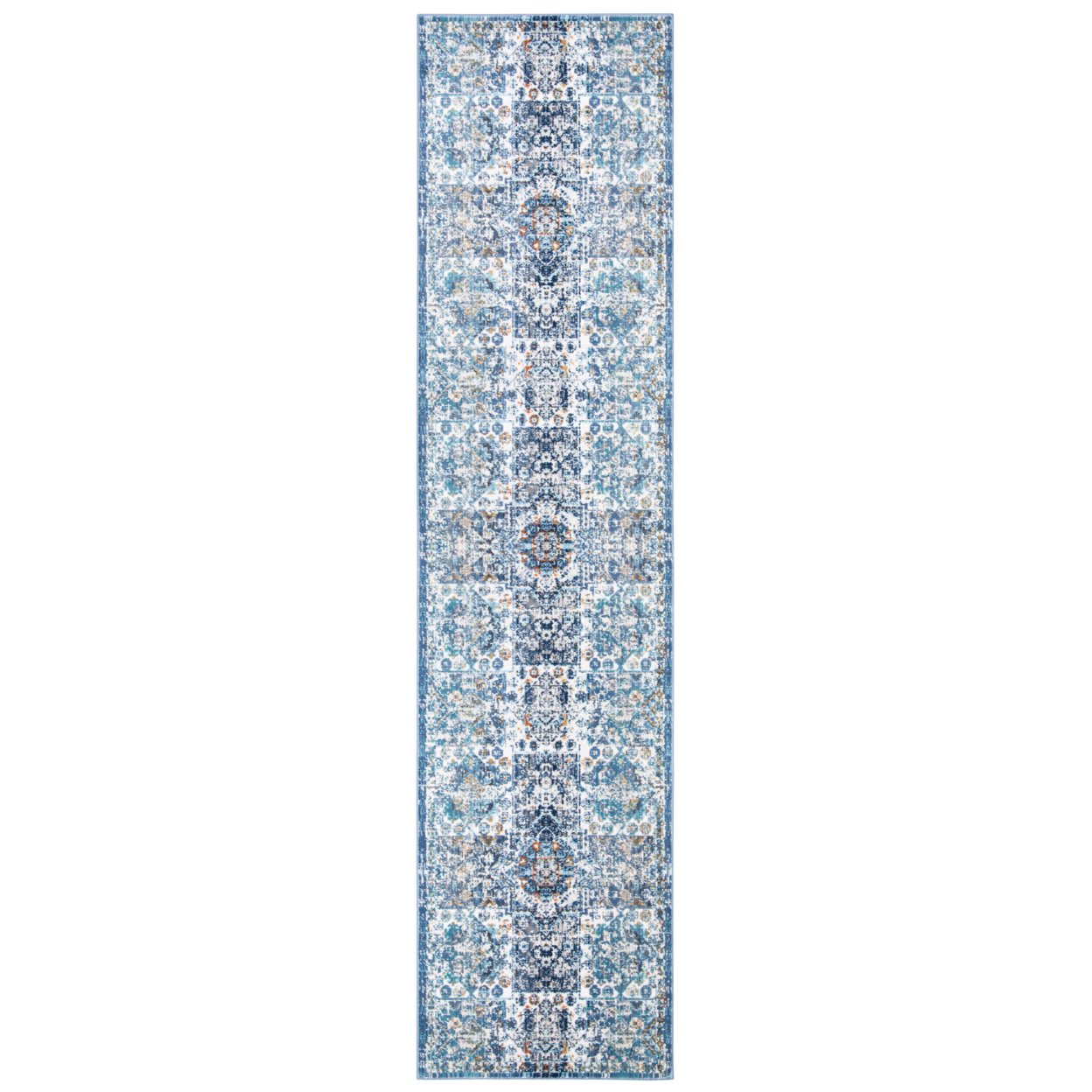 SAFAVIEH Aria Collection ARA745A Ivory / Navy Rug - 6-7 X 6-7 Square