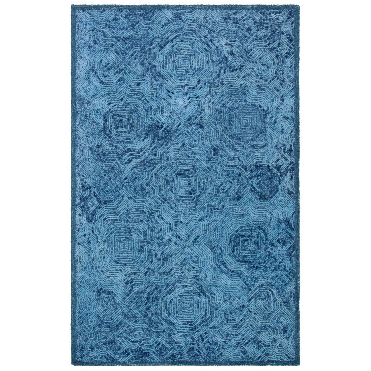 SAFAVIEH Ikat Collection IKT506N Handmade Dark Blue Rug - 9' X 12'