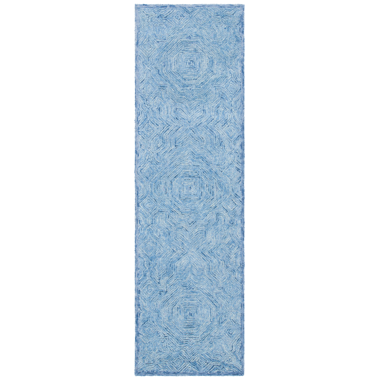 SAFAVIEH Ikat Collection IKT506M Handmade Blue Rug - 2' 3 X 8'