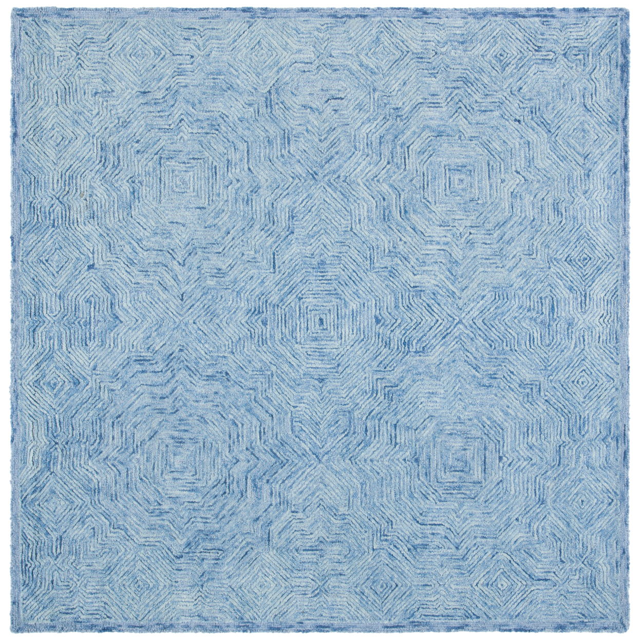 SAFAVIEH Ikat Collection IKT506M Handmade Blue Rug - 6' Square