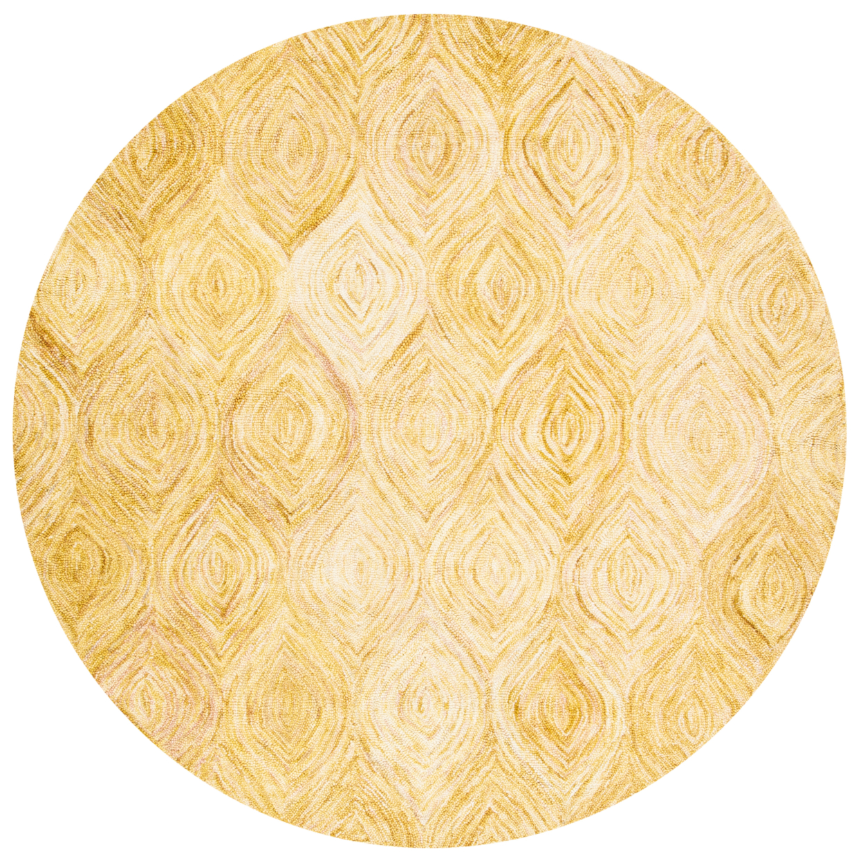 SAFAVIEH Ikat Collection IKT631D Handmade Gold Rug - 6' Round