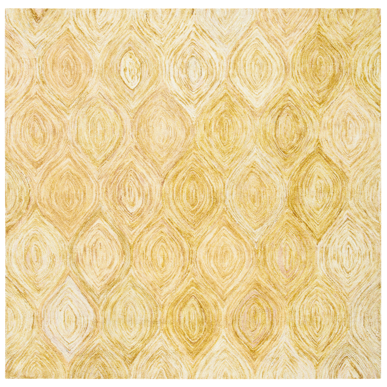 SAFAVIEH Ikat Collection IKT631D Handmade Gold Rug - 6' Square