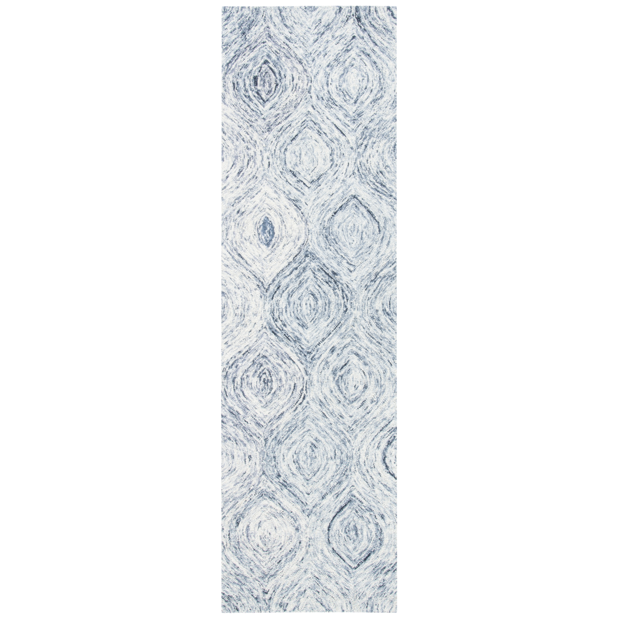 SAFAVIEH Ikat IKT631G Handmade Silver / Grey Rug - 2' 3 X 8'