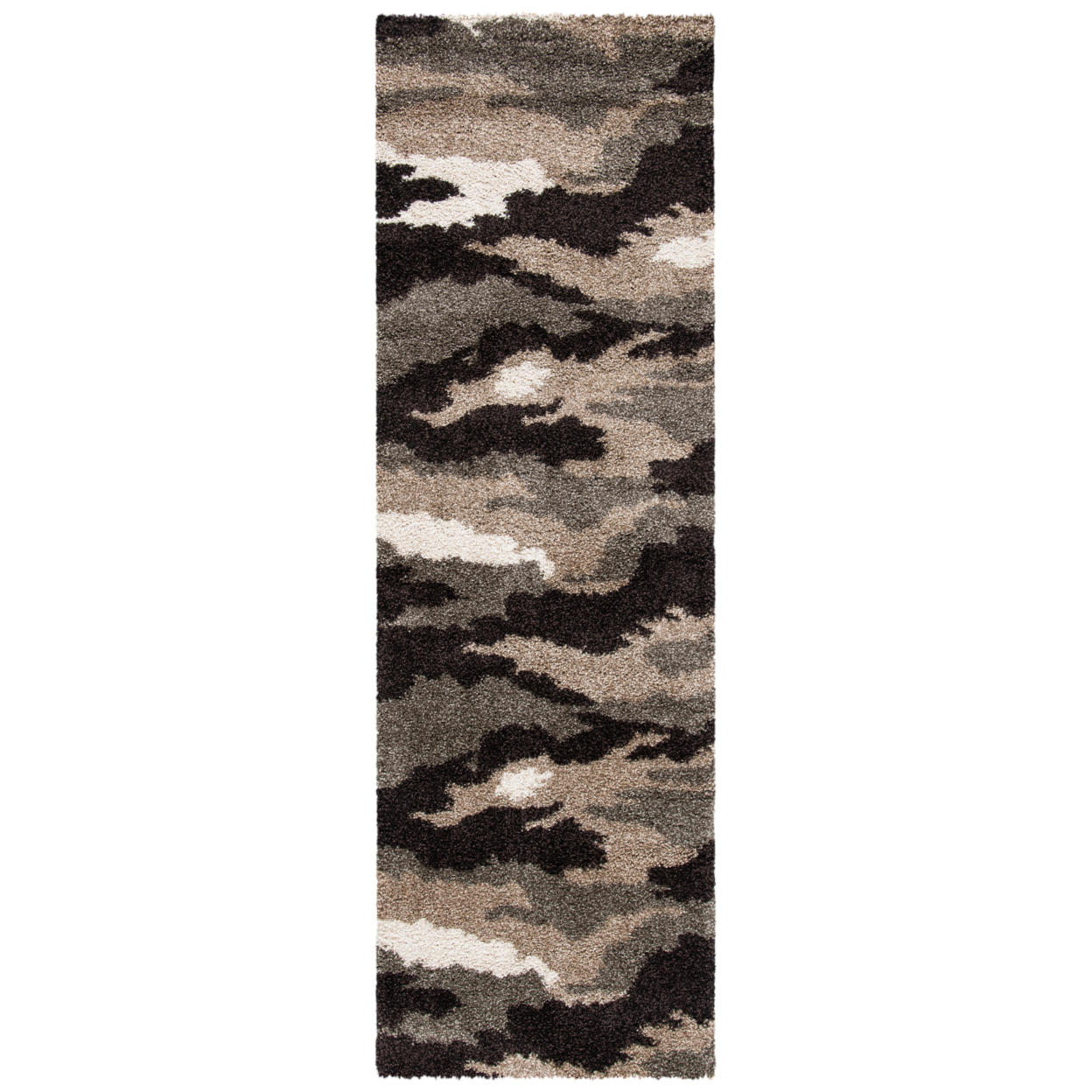 SAFAVIEH Camouflage Shag SG453-1391 Beige / Multi Rug - 6' 7 Square