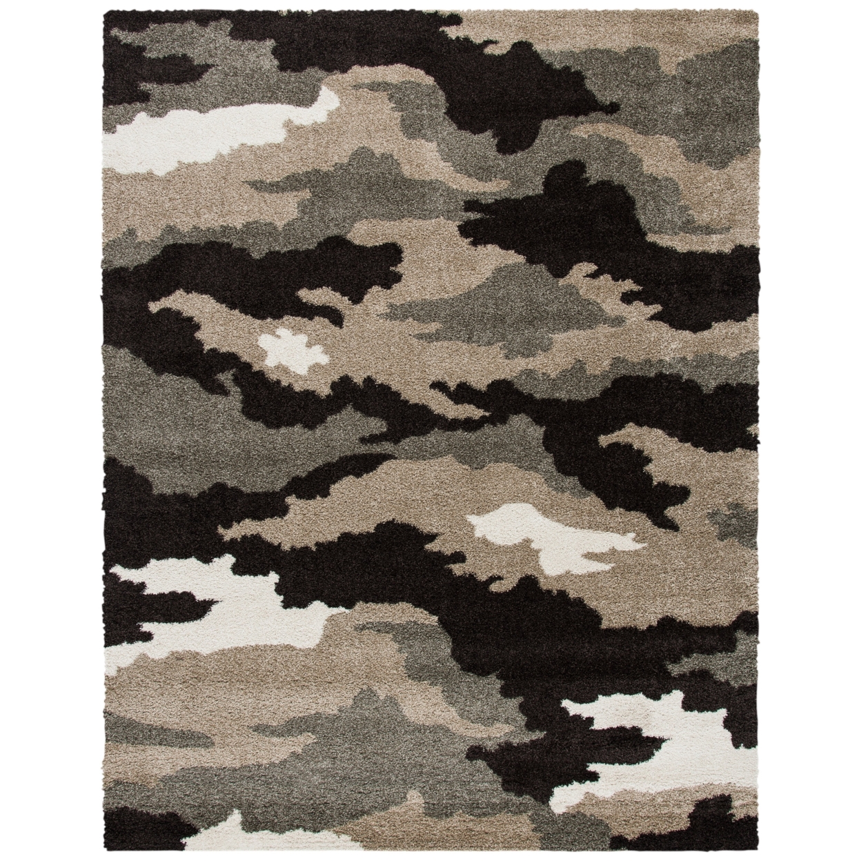SAFAVIEH Camouflage Shag SG453-1391 Beige / Multi Rug - 8' 6 X 12'