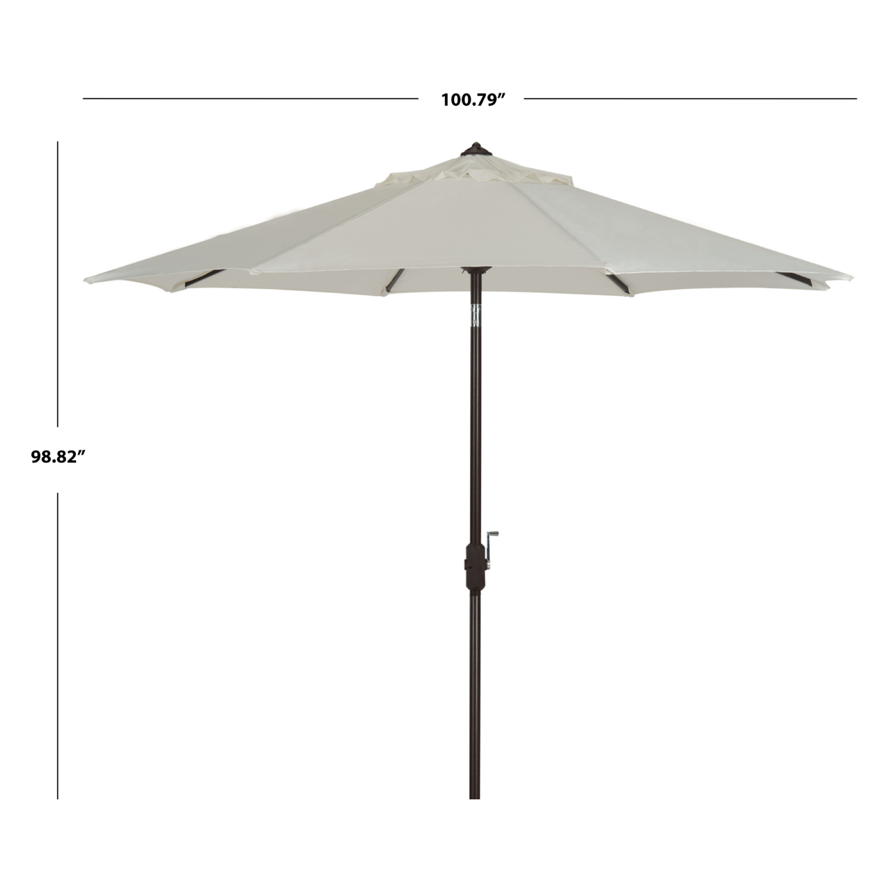SAFAVIEH Outdoor Collection Ortega 9-Foot Tilt Crank Umbrella Natural