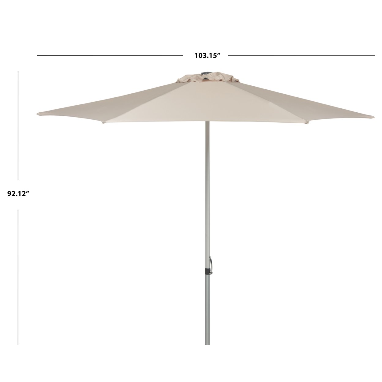 SAFAVIEH Outdoor Collection Hurst 9-Foot Easy Glide Market Umbrella Beige