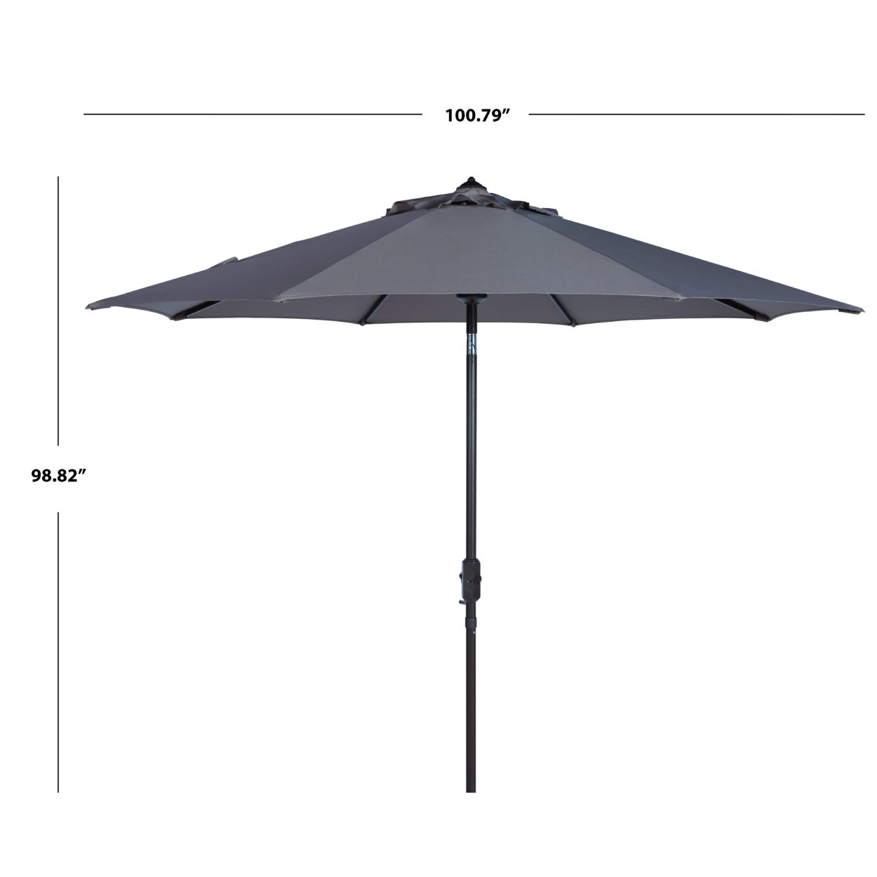 SAFAVIEH Outdoor Collection Ortega 9-Foot Tilt Crank Umbrella Grey