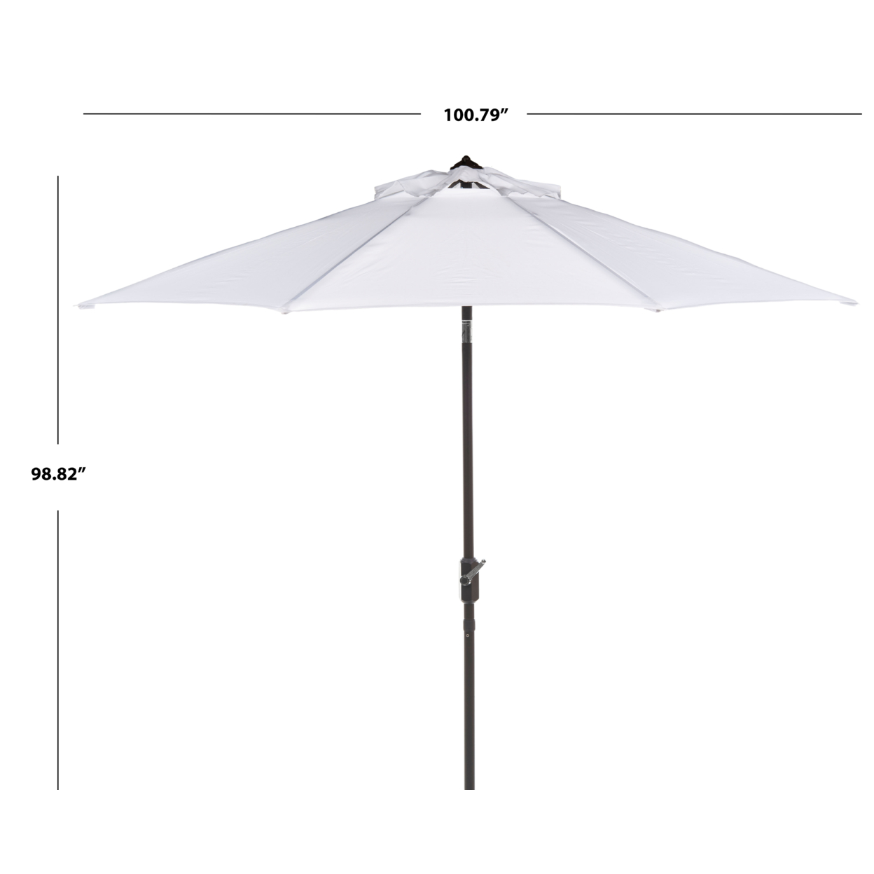 SAFAVIEH Outdoor Collection Ortega 9-Foot Tilt Crank Umbrella White