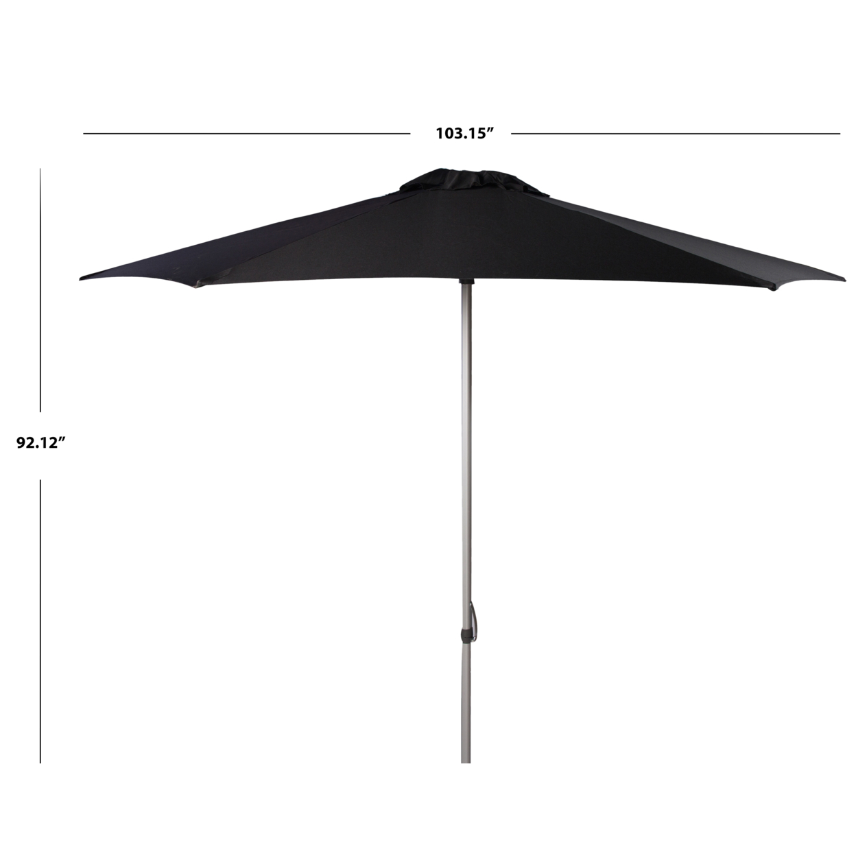 SAFAVIEH Outdoor Collection Hurst 9-Foot Push Up Umbrella Black